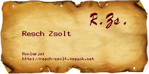 Resch Zsolt névjegykártya